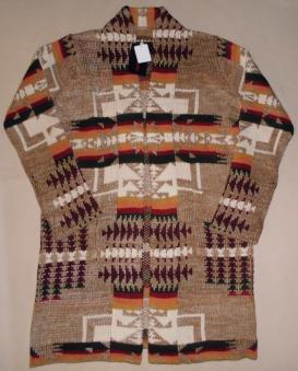 ANTIBALLISTIC／アンティバルスティック☆３ＧＧロングカーディガンＭネイティブ柄ＢＥＧ