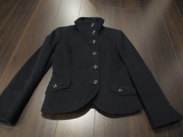 美品◇ICB アンゴラ混合ウールジャケット 黒◇9 ,美◇ICB アンゴラ 