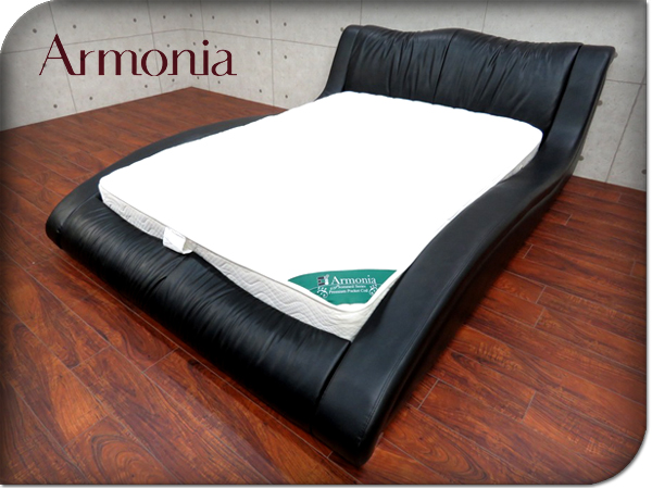 Armonia アルモニア 高級 Sommeil プレミアムポケットコイル モダン ダブルベッド eee1478t(マットレス付き)|売買され ...