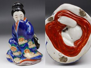 九谷焼 春画人形 色絵金彩 舞妓　陶器人形枕絵　置物 九谷焼 春画人形 色絵金彩 舞妓 陶器人形枕絵 置物 春画 人形のYahoo