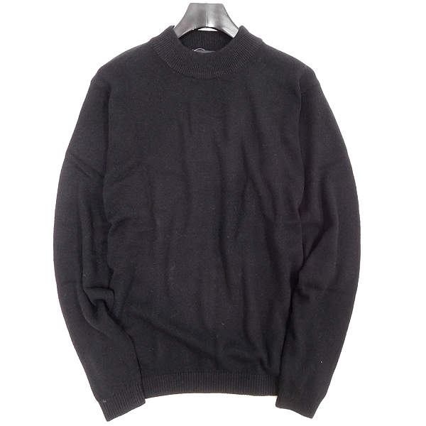 ■定価3.4万 定番アイテム 新品 EX-CLUB イーエックスクラブ カシミヤ100% モックネック ニット セーター 黒 M 112319sh