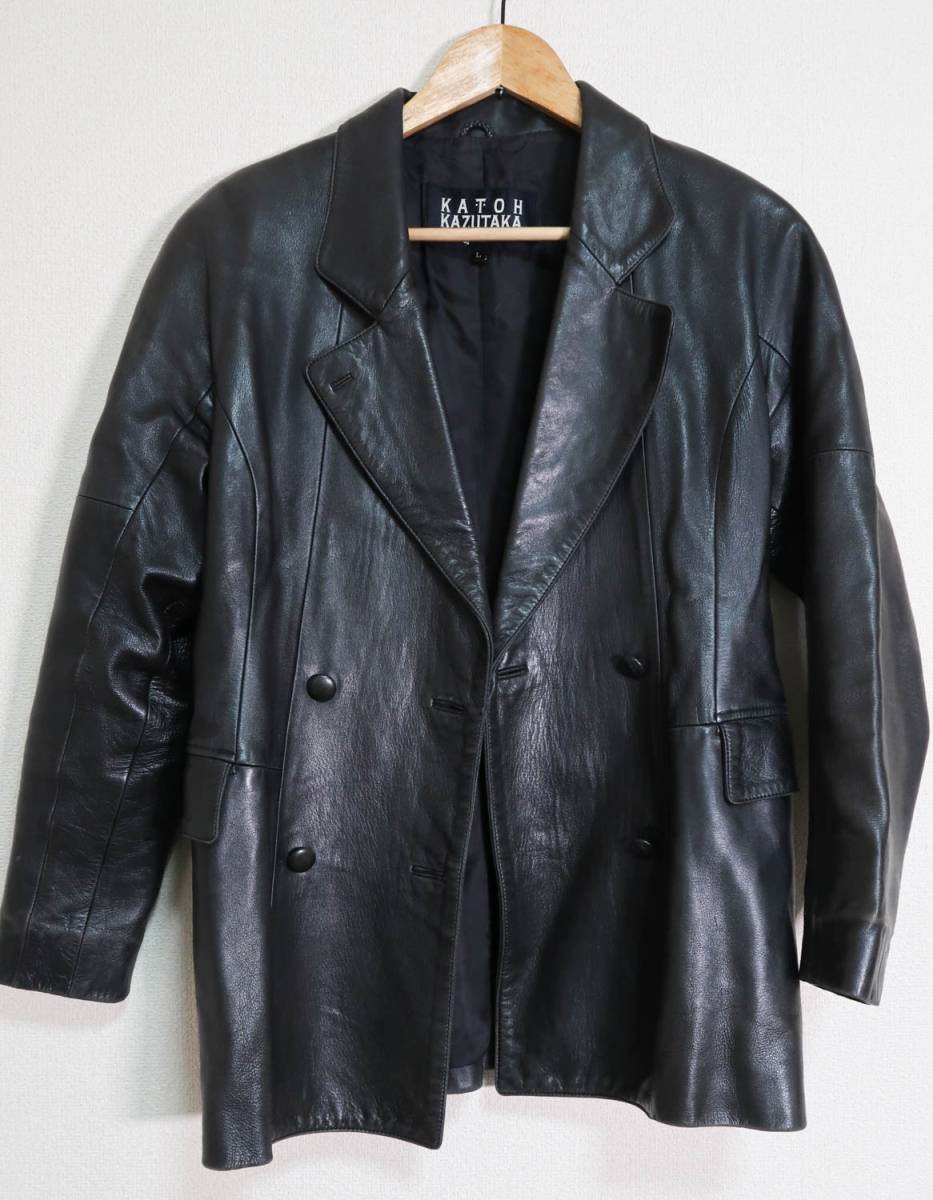 KATOH KAZUTAKA MOON BAT リアルレザー 羊革 ラムレザー フライト katoh kazutaka 羊革 ジャケット　サイズL