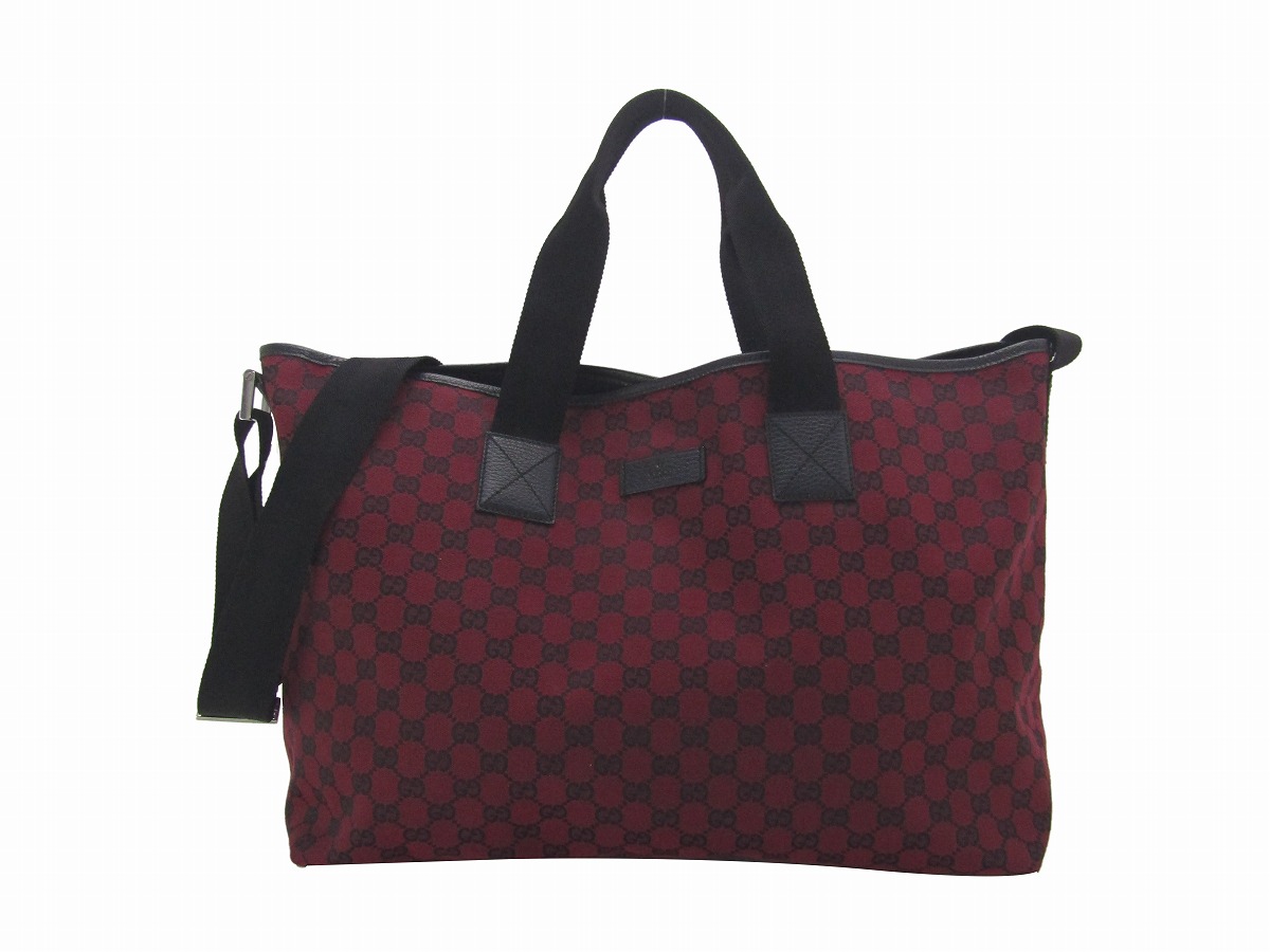 ♪♪大放出クリアランス★GUCCI グッチ GGキャンバス 2WAYトートバッグ レッド系 縦30×横48×奥行15×ショルダー78～141cm 状態良好♪♪