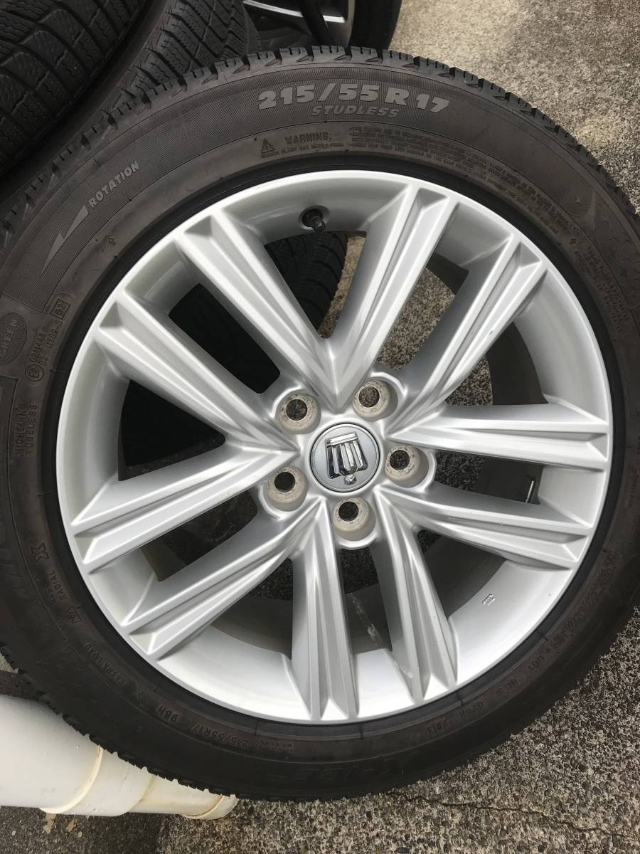 210系クラウン純正ホイール&スタッドレスタイヤ4本set 215/55R17美品 