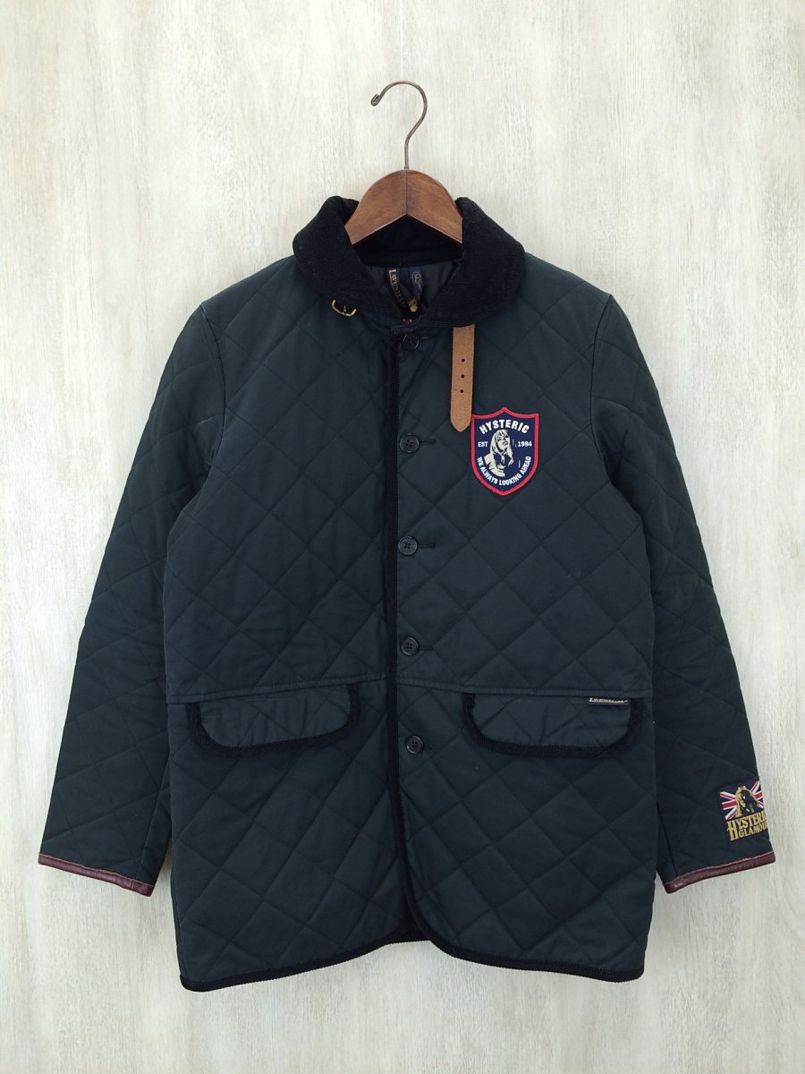HYSTERIC GLAMOUR◆キルティングジャケット/M/コットン/BLK/無地