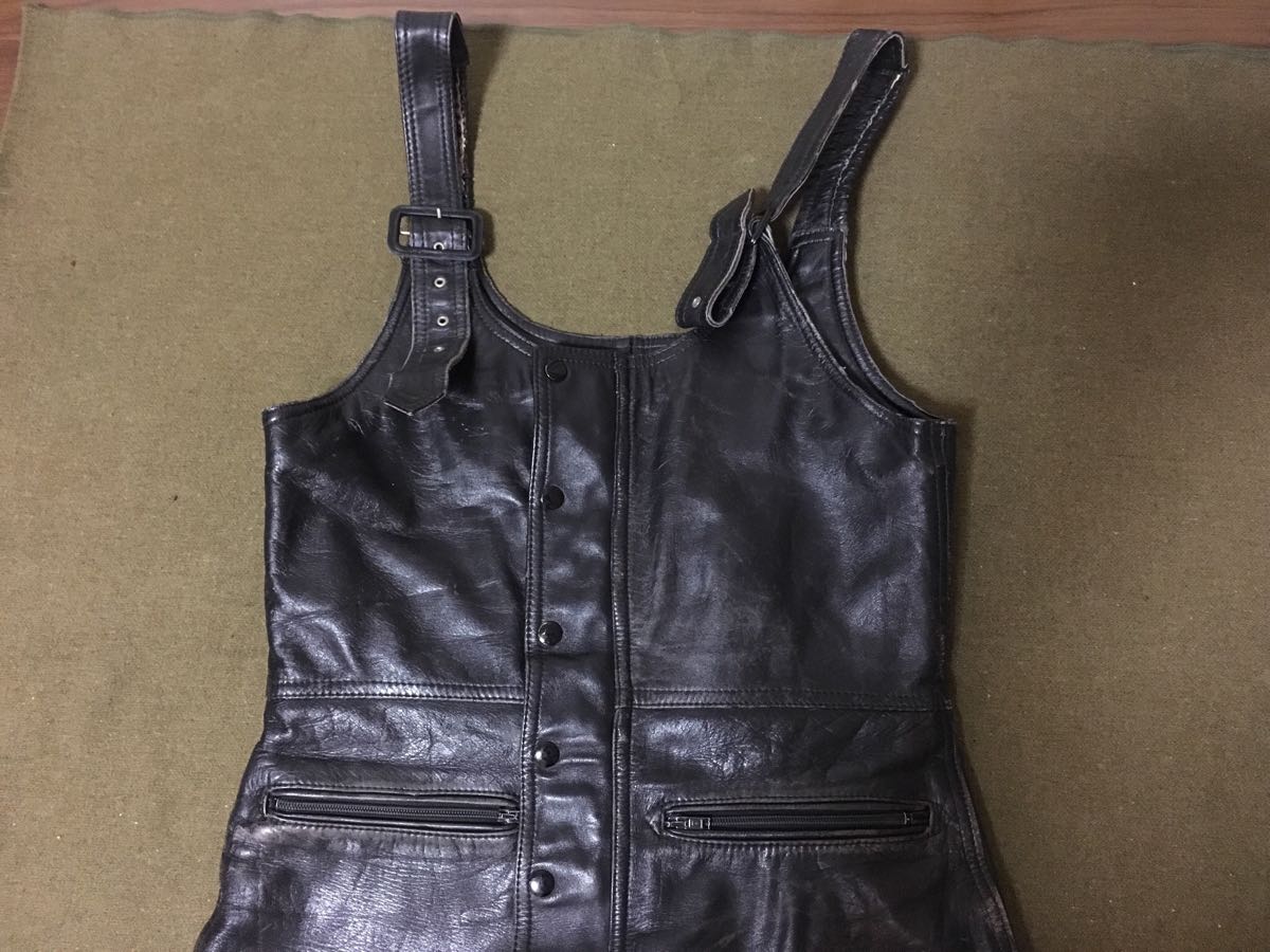 ②lewis leathers ルイスレザー ビンテージ レザーオーバーオール ⑤lewis leathers ルイスレザー ビンテージ レザーオーバーオール 34