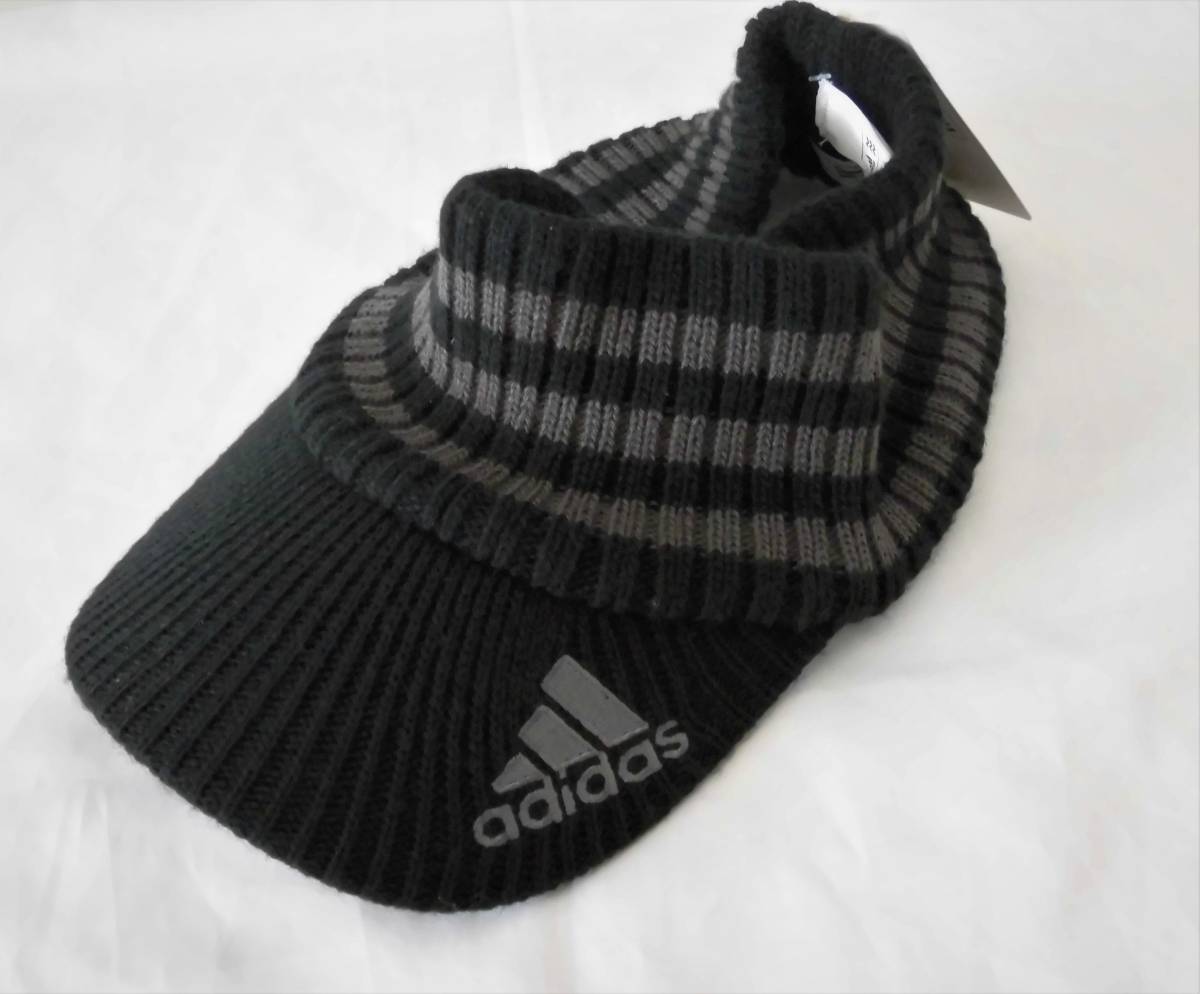 秋冬用　アディダス ゴルフ ニットバイザー 品番BCV81 カラーブラック　定価3.240円税込　新品未使用タグ付き_1