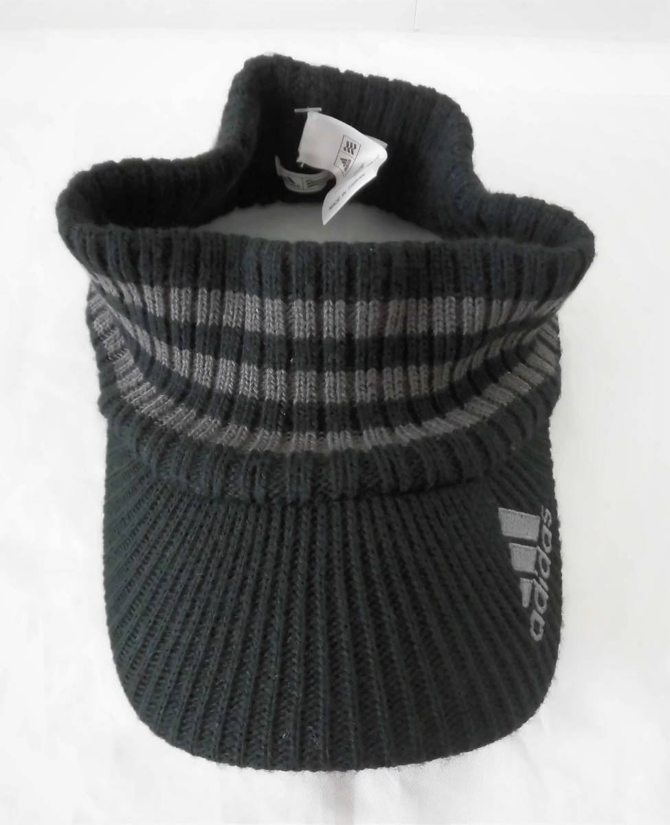 秋冬用　アディダス ゴルフ ニットバイザー 品番BCV81 カラーブラック　定価3.240円税込　新品未使用タグ付き_2