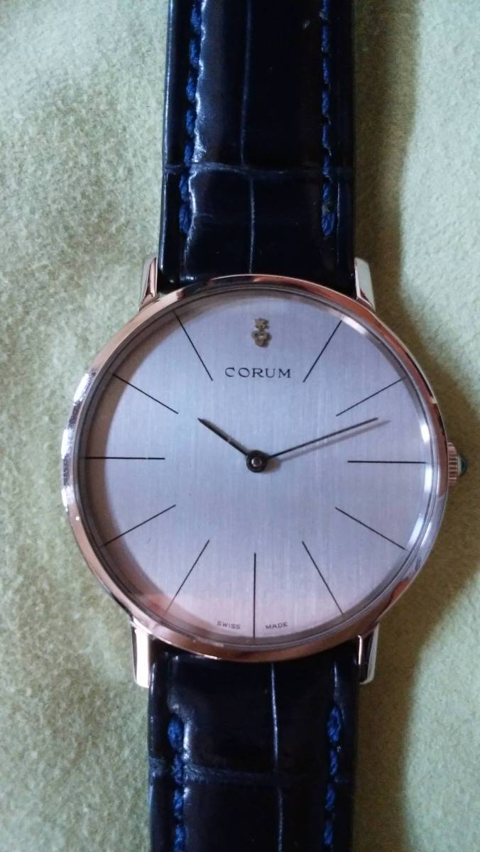 コルム 美品！コルム手巻純正尾錠付・SS製・CORUM 57219 薄型 純正尾錠 cal.7001 手巻 CORUM