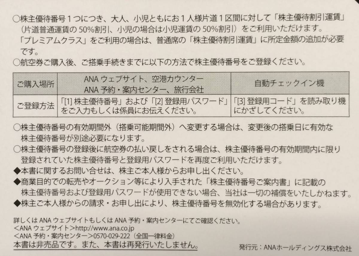 ＡＮＡ株主優待券2枚　有効期間2018年5月31日まで
