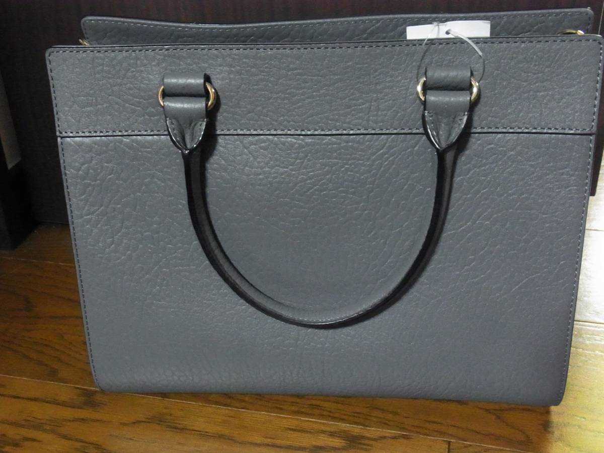 新品★Kate Spade New York 2way レザートート ハンドバッグdelaney perri lane bubbles グレー