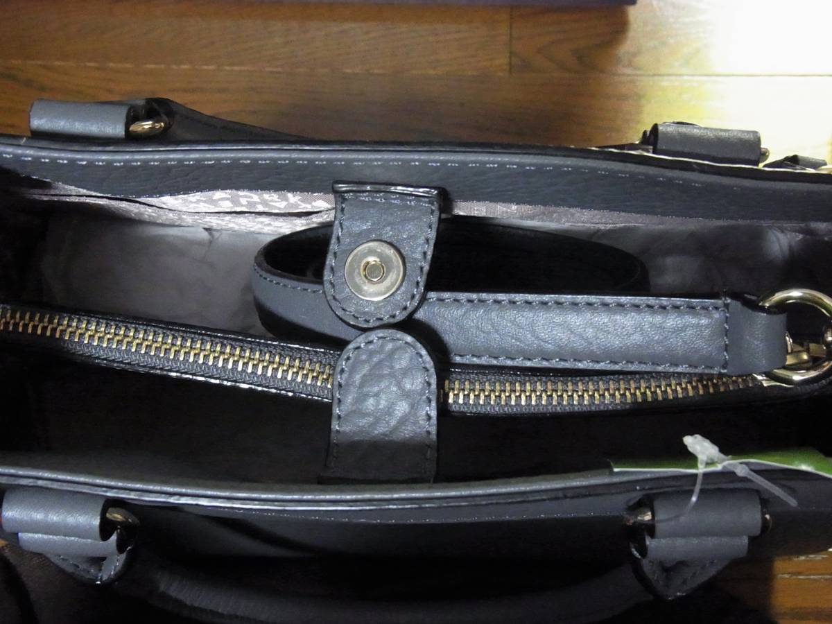 新品★Kate Spade New York 2way レザートート ハンドバッグdelaney perri lane bubbles グレー