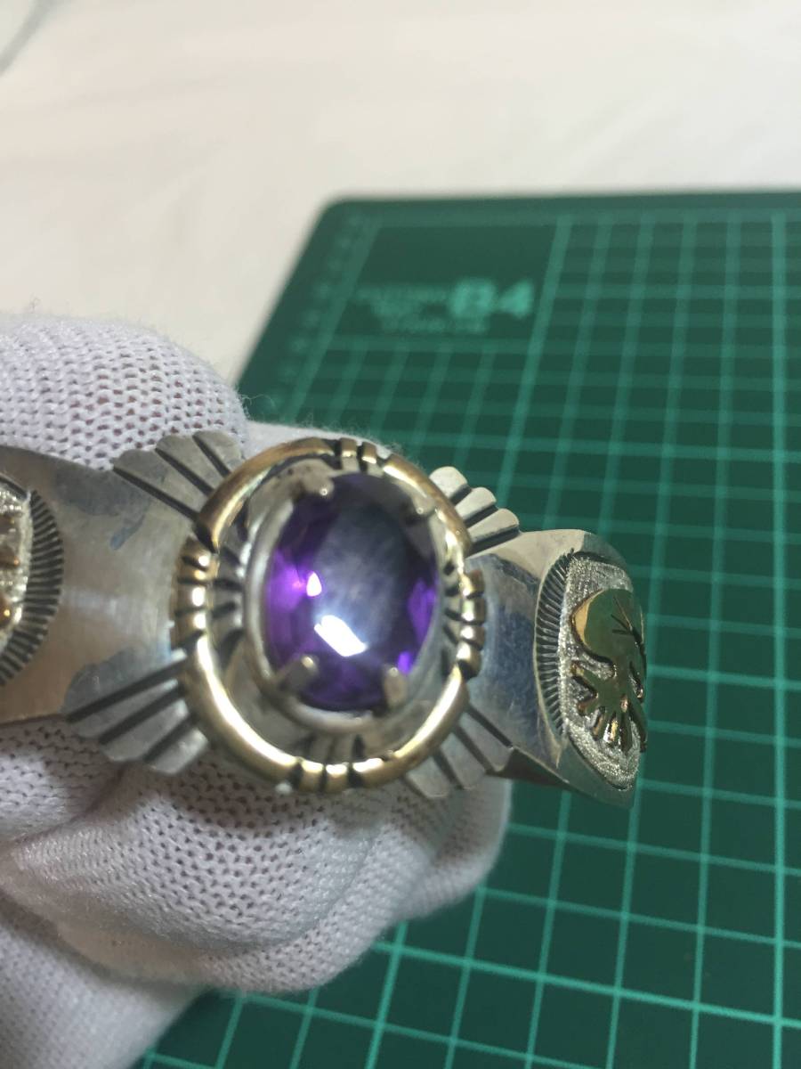 ホピ族 ココペリ バングル 1/20 12KG GF 石付き アーティスト名刻印あり ホピ族のブレスレット・バングル ホピ族 〔アメリカインディアンが創る〕 Fletchard Namingha&frasl;フレッチャード・ナミンハ インディアンジュエリー・ココペリ