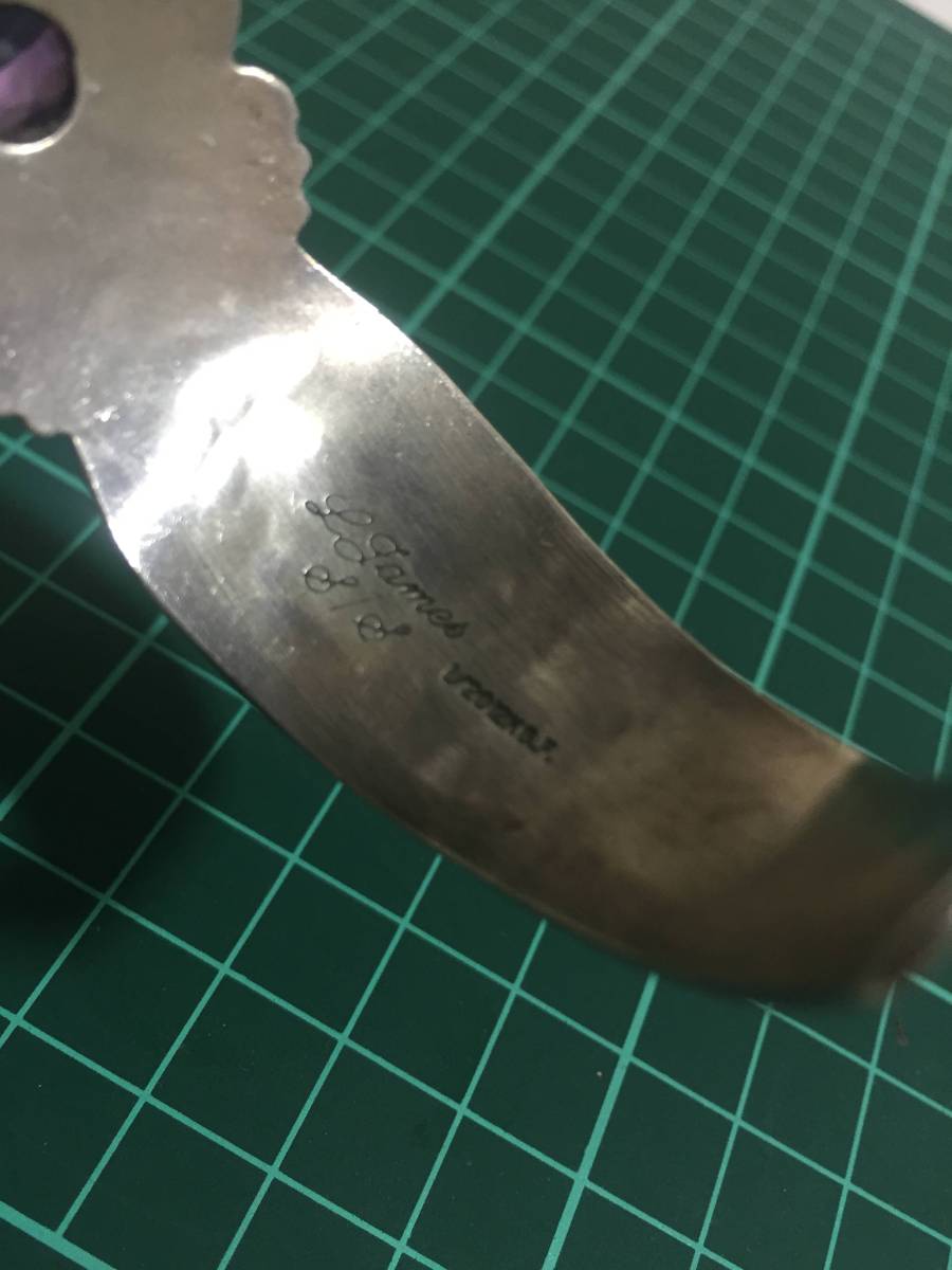 ホピ族 ココペリ バングル 1/20 12KG GF 石付き アーティスト名刻印あり ホピ族のブレスレット・バングル ホピ族 〔アメリカインディアンが創る〕 Fletchard Namingha&frasl;フレッチャード・ナミンハ インディアンジュエリー・ココペリ