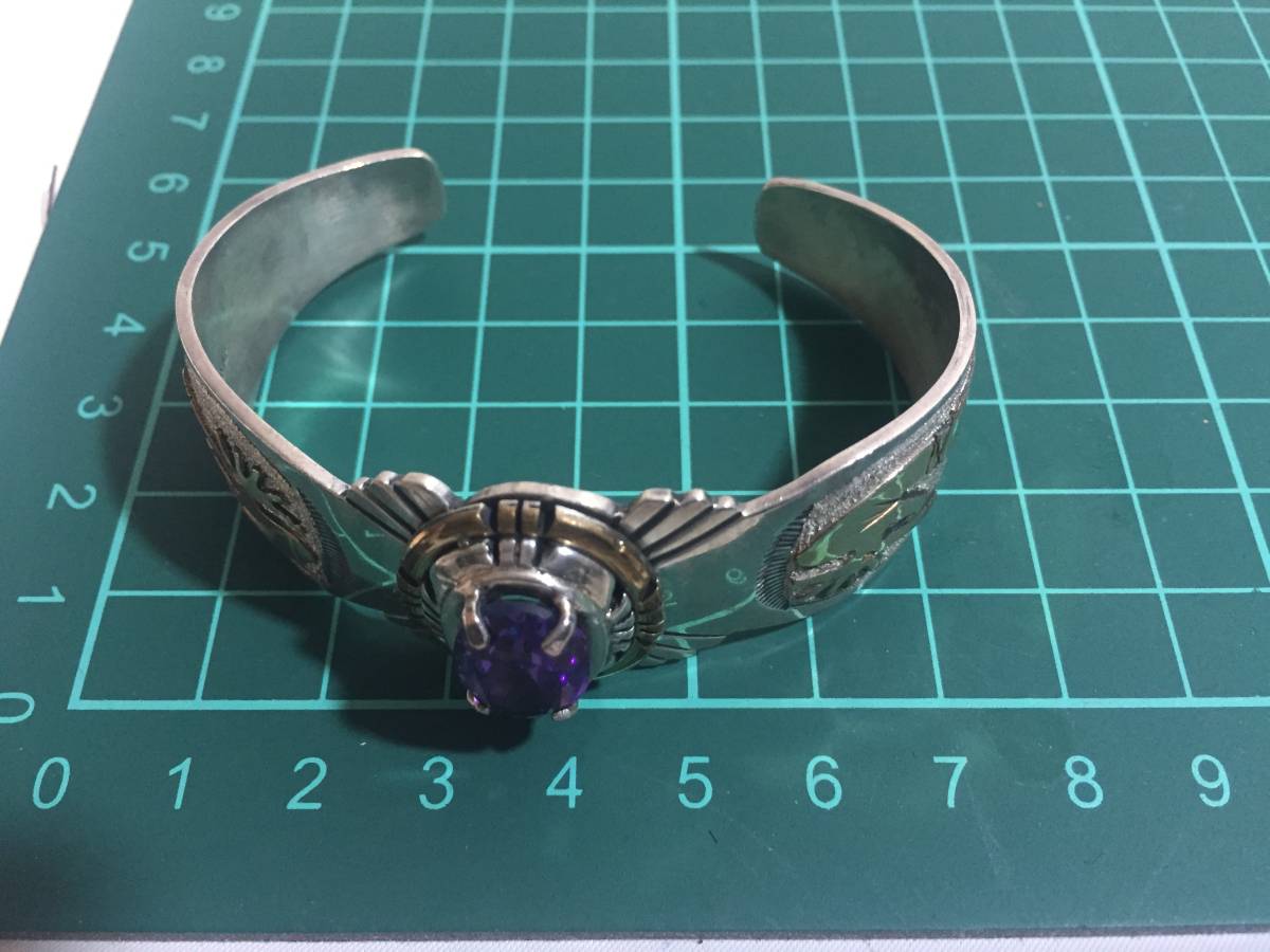 ホピ族 ココペリ バングル 1/20 12KG GF 石付き アーティスト名刻印あり ホピ族のブレスレット・バングル ホピ族 〔アメリカインディアンが創る〕 Fletchard Namingha&frasl;フレッチャード・ナミンハ インディアンジュエリー・ココペリ