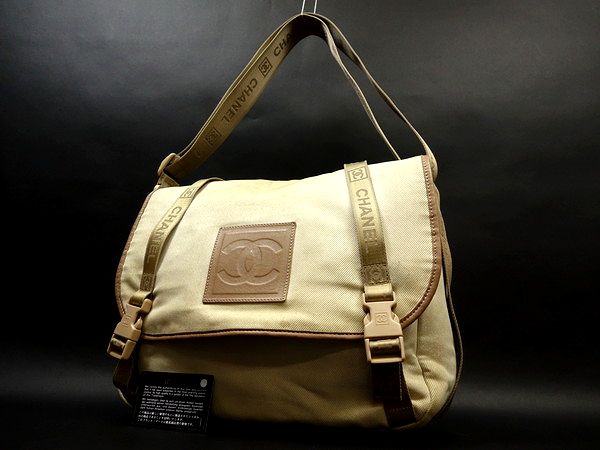 【CHANELシャネル】ココマーク★スポーツライン★ショルダーバッグ★キャンバス★ゴールド★