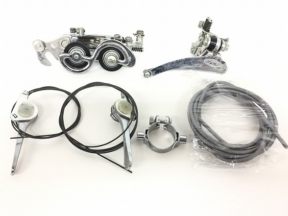 中古 実使用なし ユーレー アルビー コンポーネント リア フロント ディレイラー レバー 3点セット ロードバイク パーツ 変速機 T2507238