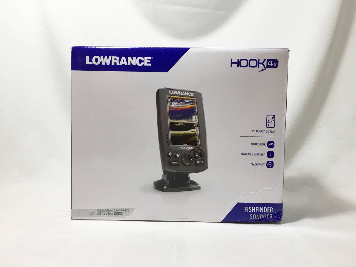 LOWRANCE HOOK-4X CHIRP 4周波振動子 ★日本語・単位設定★ 2016年最新モデル 魚探 魚群探知機 ポータブル ハンディー