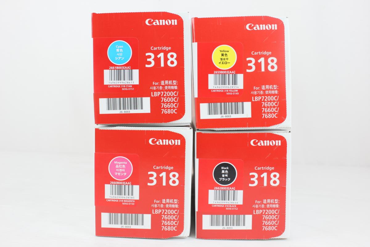 未使用 Canon キャノン 純正 トナー カートリッジ 318 4色セット