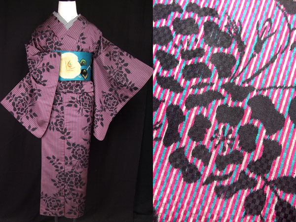 美しすぎた薔薇 年末セール乙女屋＊d190美品！大正浪漫！縞に薔薇の文様 アンティーク銘仙 八王子銘仙 (新潮文庫 く 56-1) : くわがき あゆ: 本