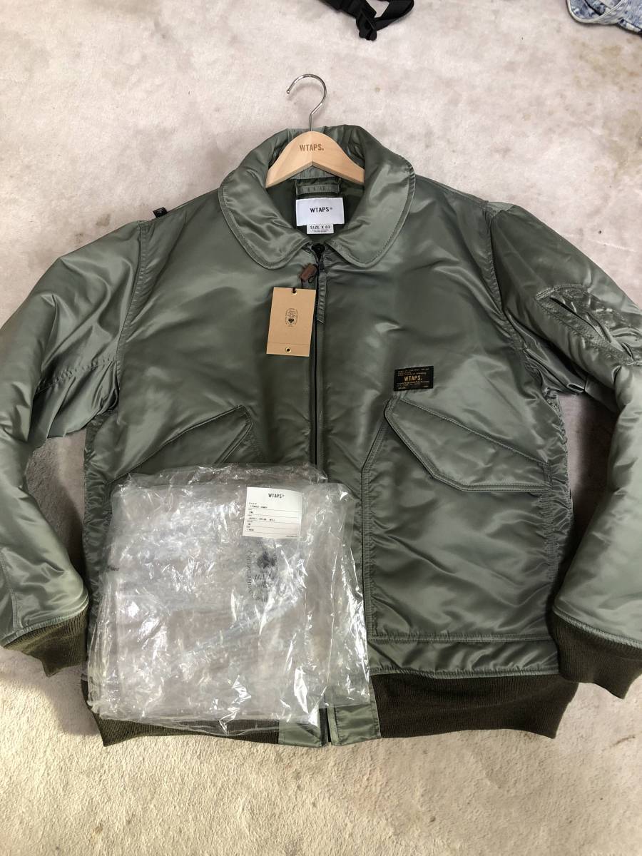 TET着用!新品!付属品全て有り!Wtaps 17AW CWU JKT:Size:L MA-1 OD DESCENDANT ディセンダント FPAR フォーティー ネイバー