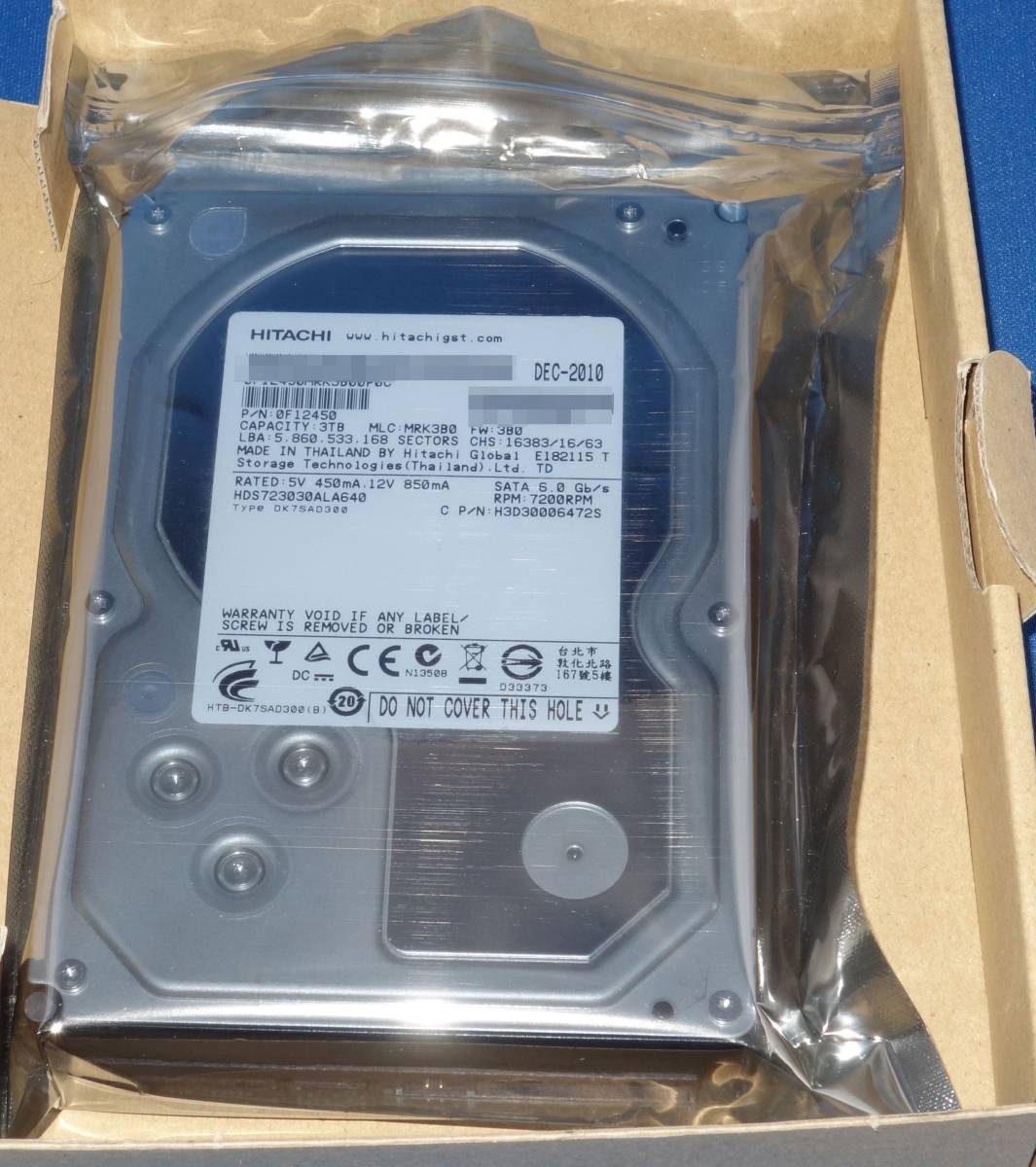 3TB HDS723030ALA640 Hitachi [中古] HGST 3TB HDD HDS723030ALA640