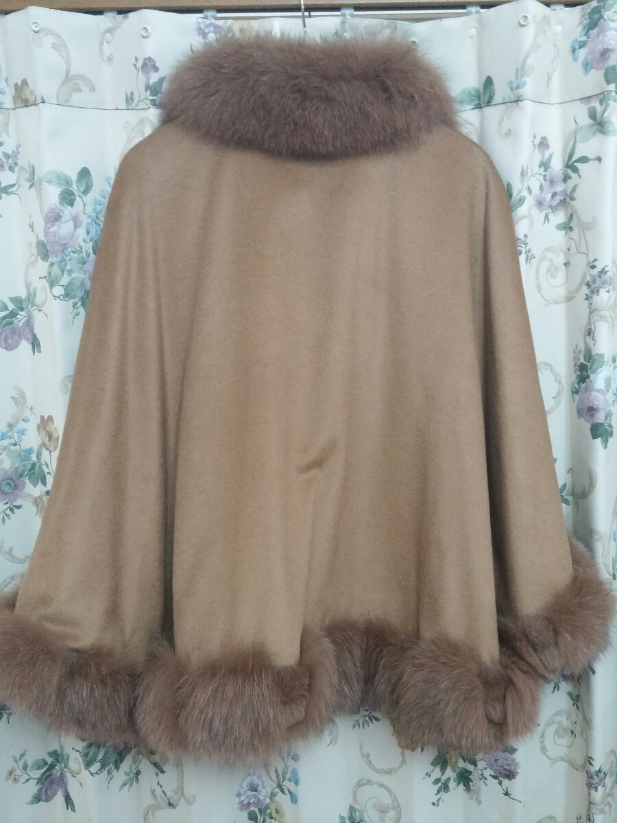 美品♪ QVC購入品 SAGAフォックス&ラビットファー トリミング カシミヤ 