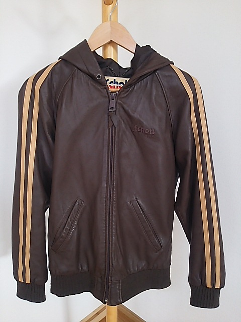 ショット　schott ラムレザーパーカー　サイズＳ　ブラウン