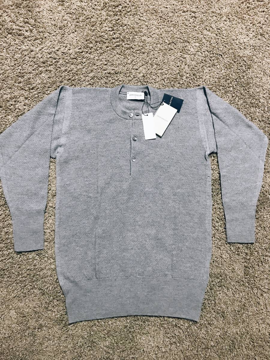 未使用★定価38，880円JOHN SMEDLEYヘンリーネックワッフルニット★ZANONEmalo