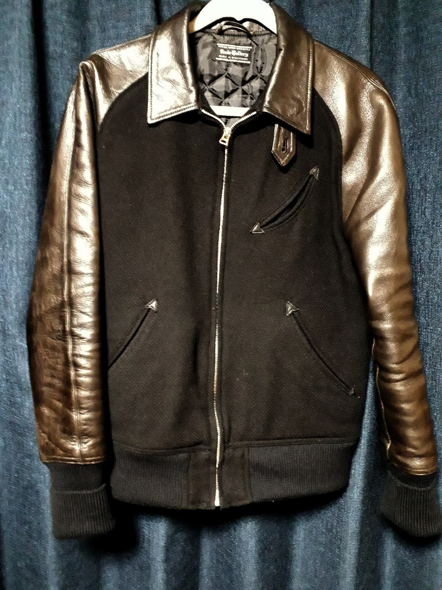 美品　ルードギャラリー AWARD JACKET -WOOL MELTON アワードジャケット　ブラック サイズ3