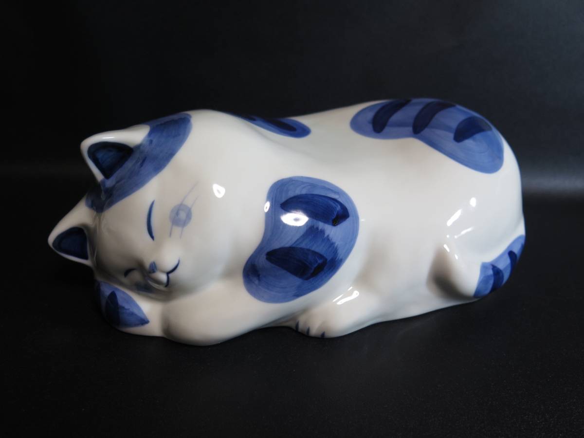 豊富な，2025 美品 薬師窯「うたたね猫陶枕」陶器製枕 ネコ ネコ好き
