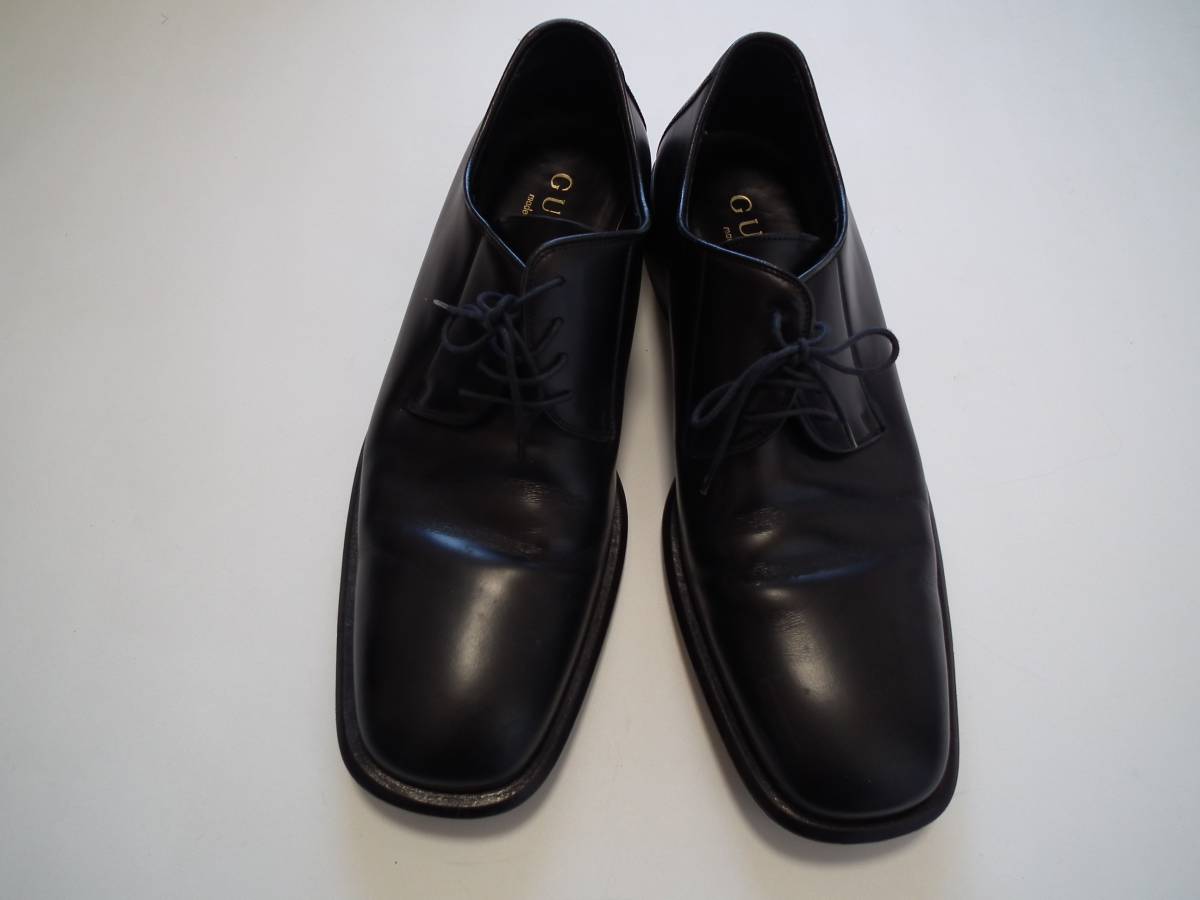 GUCCI レザー シューズ 42-1/2E イタリア製 グッチ 革靴 黒 ブラック