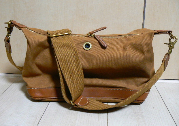 ◇◇木の庄帆布 Kinoshohampu レザー×キャンバス ショルダーバッグ 