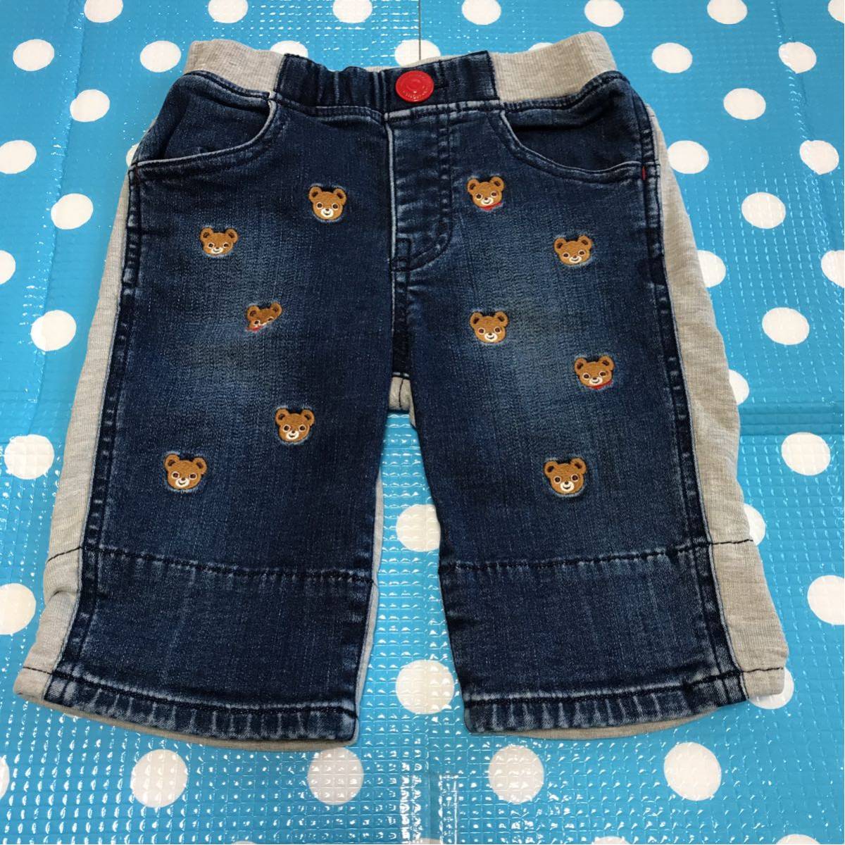 ミキハウス プッチーくん プチプッチー パンツ 90サイズ 検ダブルB デニム 折り返し プチベア
