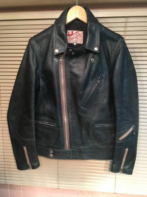 名作 アディクトクローズ addict clothes ライダース 38 ダークブルー