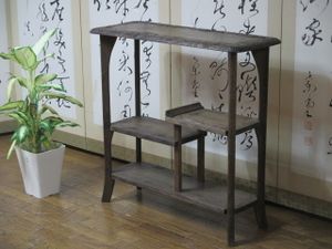 伝統工芸 軽井沢彫 無垢材コンソール 温う 彫刻 リビングボード  