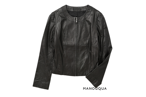美品☆アナイ・MANOUQUAマヌーカ5万☆36size/7.9号☆レザージャケット 