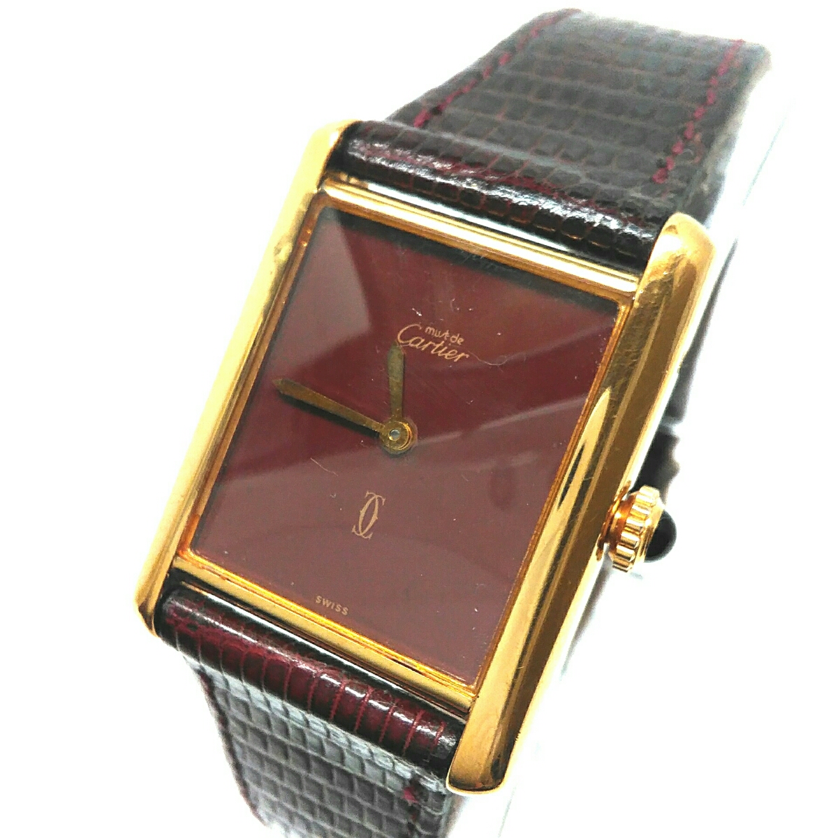 Cartier カルティエ マストタンク ボルドー シルバー 925 手巻き 