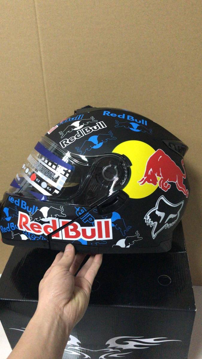 最新品 RedBull 高級レンズ内蔵フリップアップシステムヘルメットM-XXL