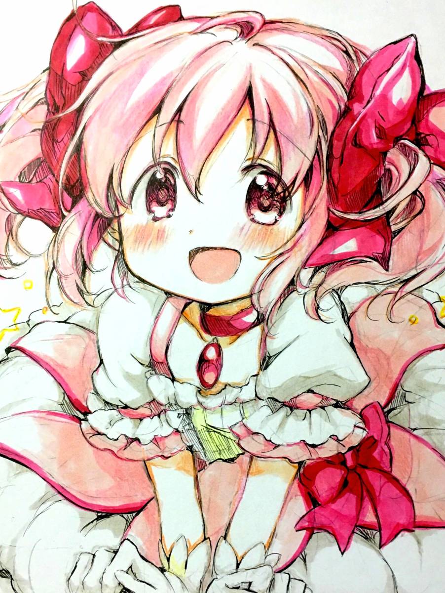 同人手描きイラスト色紙 【魔法少女まどか☆マギカ】鹿目まどか(手描き
