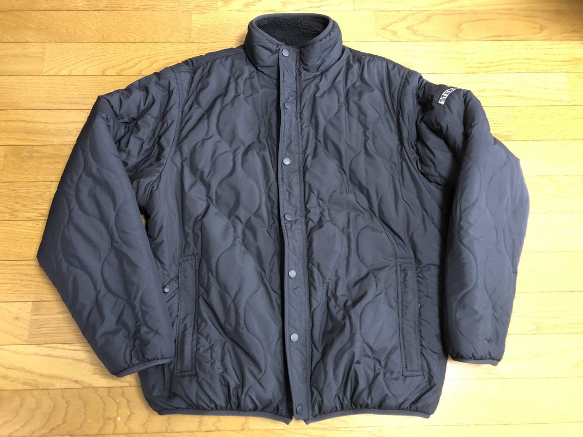 STUSSY ナイロン フリース リバーシブル ジャケット ブラック サイズL 