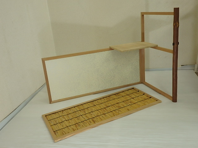 ○茶道具【台目棚 織田有楽斎好写 (組立式)】44×84・高さ66.5cm 自在棚