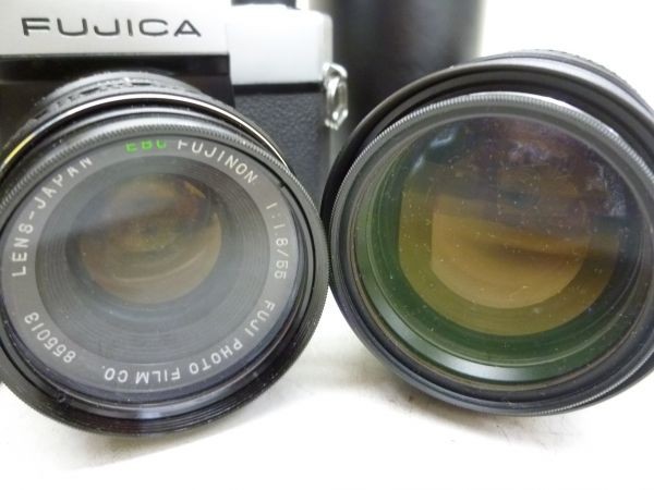 訳あり品 D295 FUJICA フジカ ST801 ボディ 1:1.8/55 1:4.5/200 レンズ 現状品・G フジカ Fujica ST801 ブラック EBC Fujinon 55mm F1.8 M42