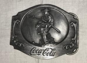 バックル　ベルト　Coca-Cola Boy with Dog Fishing Vintage Belt Buckle (Siskiyou， 1990)