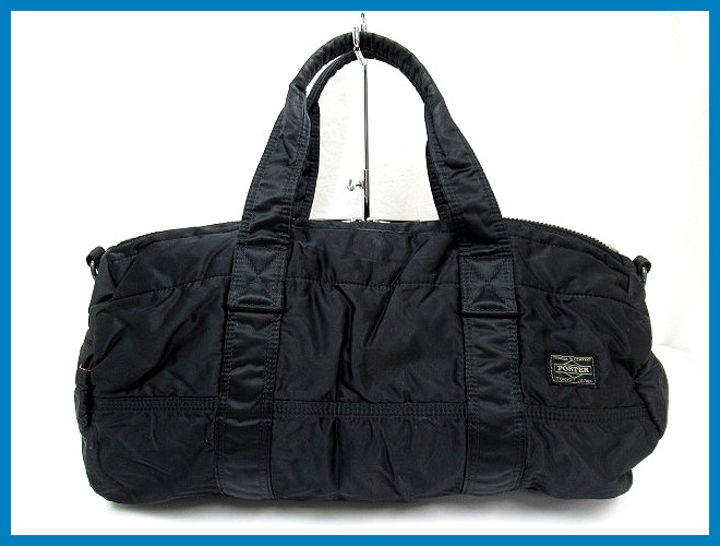72439☆1円 PORTER/ポーター ドラムバッグ/ボストンバッグ/ブラック
