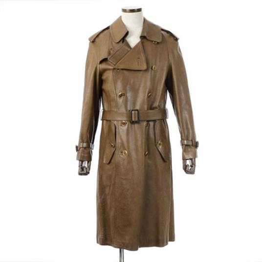 GUCCI 中古◇グッチ トムフォード期 ベルト付き レザートレンチコート