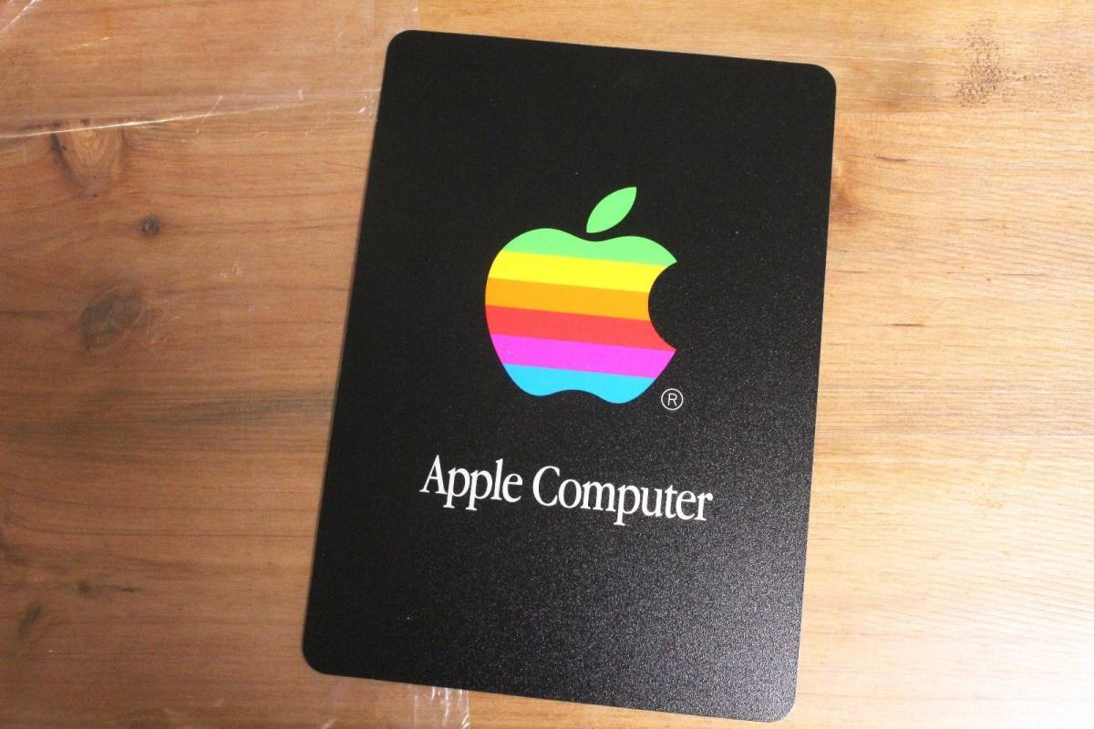 レア Apple Computer 背面シール レインボー ロゴ マウスパッド 