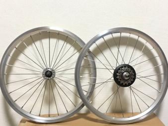 brompton ブロンプトン　純正2速ホイールセット　2速スプロケット付き BROMPTON ブロンプトン 純正 ホイール 外装2速用 前後セット ギヤ付き