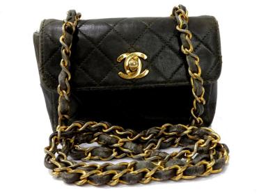 ☆Y585 シャネル CHANEL ミニマトラッセ チェーン ショルダーバッグ 茶 