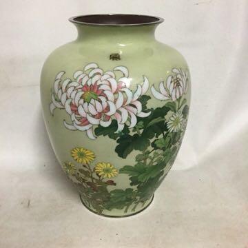 中国美術 花瓶 硯滴 セット 銅 七宝焼 七宝焼 金属工芸 菊絵 花器 花瓶 壷 壺 七宝工芸 中国美術 七宝焼 中国